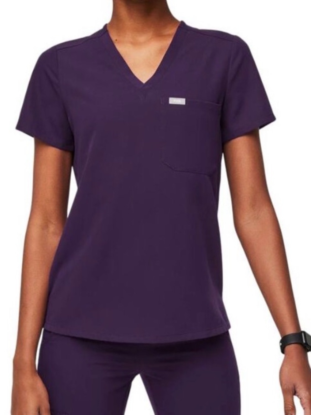 Figs Catarina Scrub Top in Purple Jam